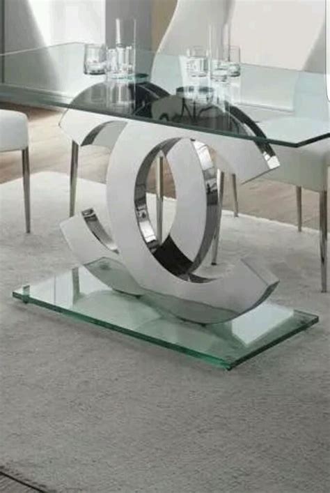 chanel glass dining table.